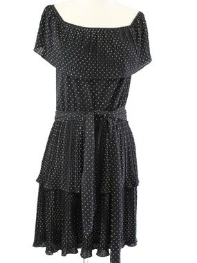White House Black Market Tiered Off the Shoulder Polka Dot Dress